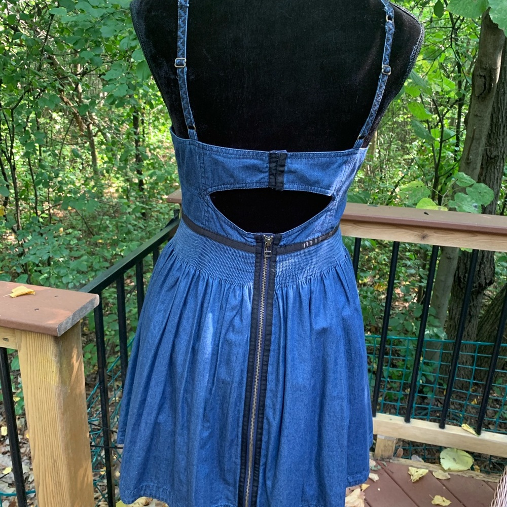 Free People Romantics Mount St Helens Denim A-Line Zip Dress - Picture 3 of 8